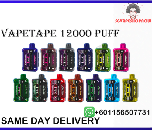 VAPETAPE 12000 PUFF Vape Tape 12,000 Puff offers a unique tape design and 12000 puffs of flavour-rich vapour.