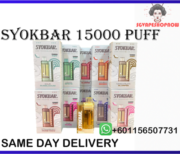 SYOKBAR 15K PUFF SYOKBAR 15K PUFF DISPOSABLE POD READY STOCK IN SINGAPORE